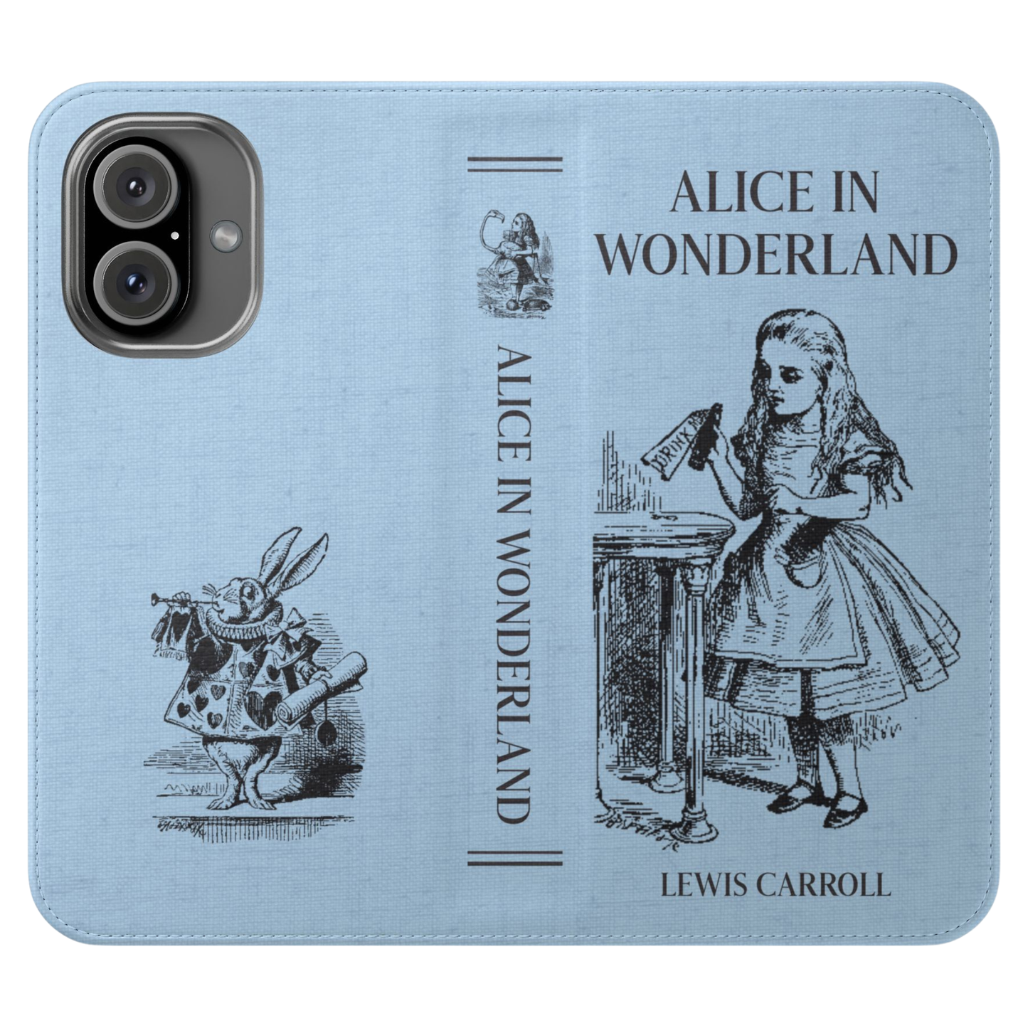 Alice in Wonderland Lewis Carroll 1865 Book Phone Wallet